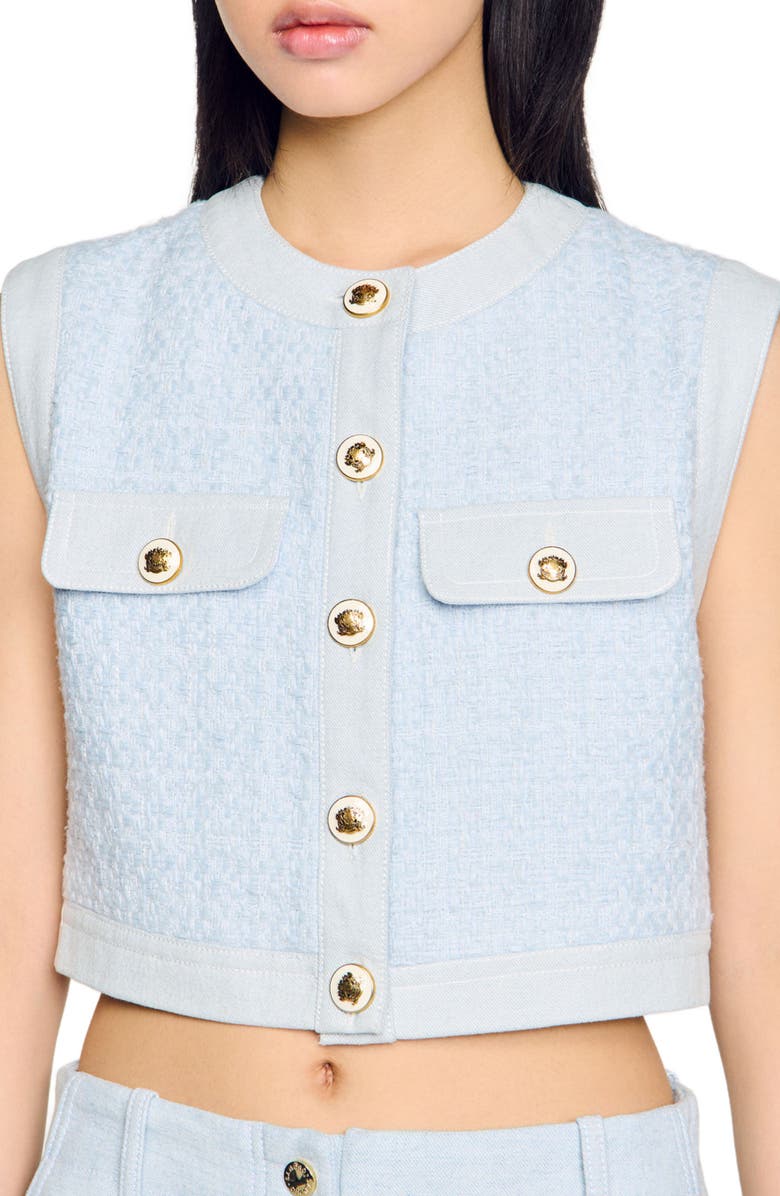 SANDRO Decorative tweed jacket, Alternate, color,