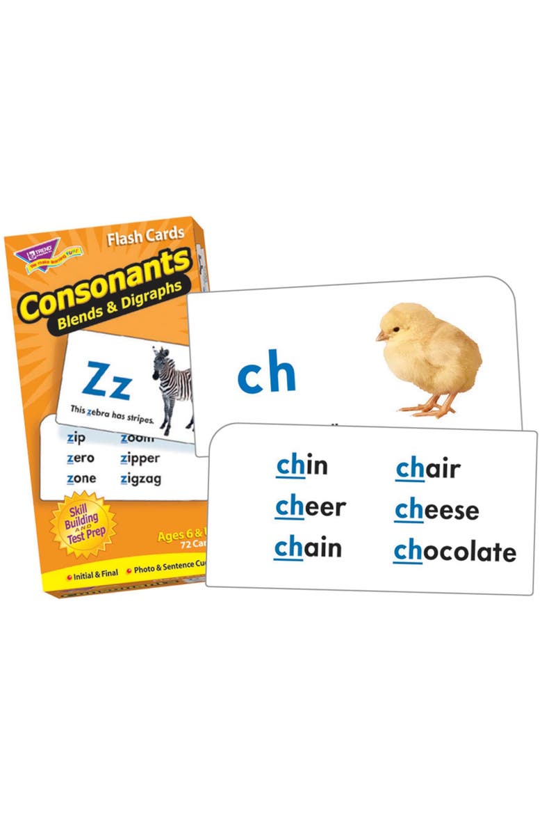 Consonants Flash Cards, Alternate, color, Multicolored