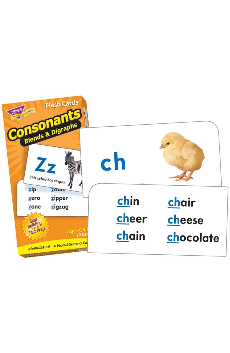 TREND enterprises, Inc. Consonants Flash Cards, Alternate, color, Multicolored