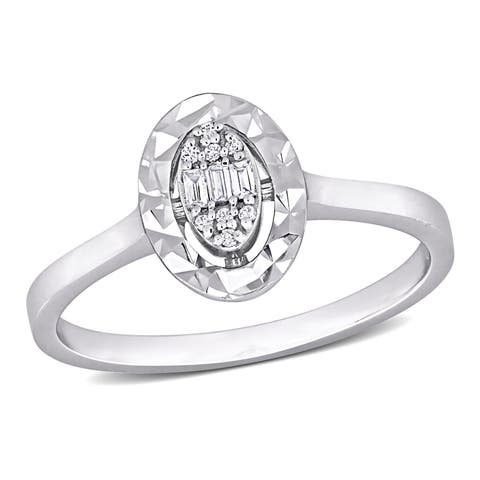 Diamond Oval-Shape Cluster Ring 14k