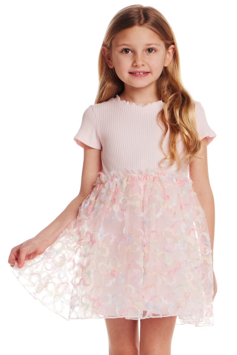 Kids' Floral Tulle Dress, Alternate, color, LIGHT PINK