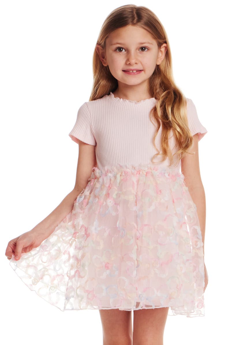 Andy & Evan Kids' Floral Tulle Dress, Alternate, color, Light Pink