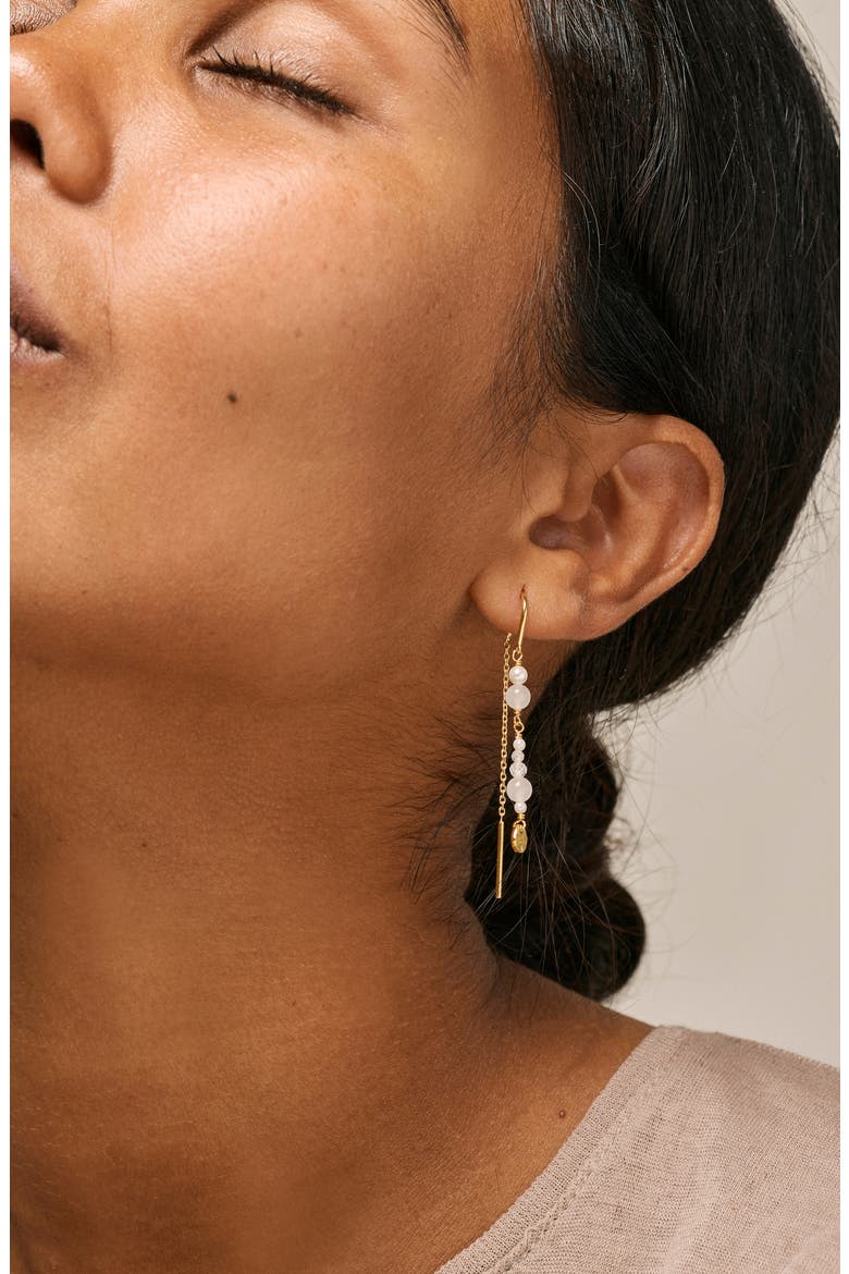 Sofia Earring, Alternate, color, White and Pearls
