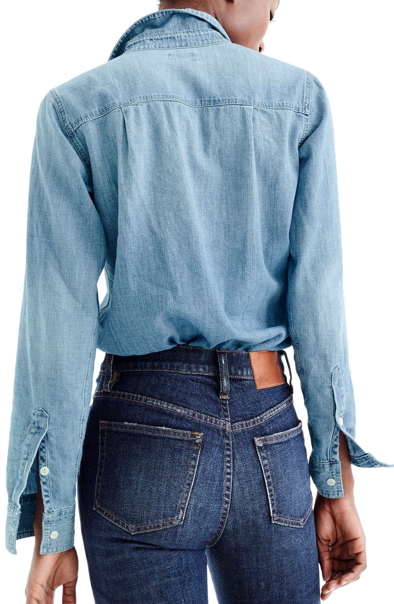 J.Crew Everyday Chambray Shirt, Alternate, color, 