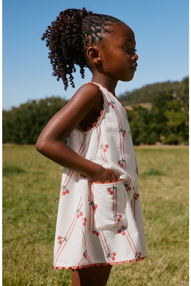 Kids' Cherry Jacquard Romper, Alternate, color, NEUTRAL