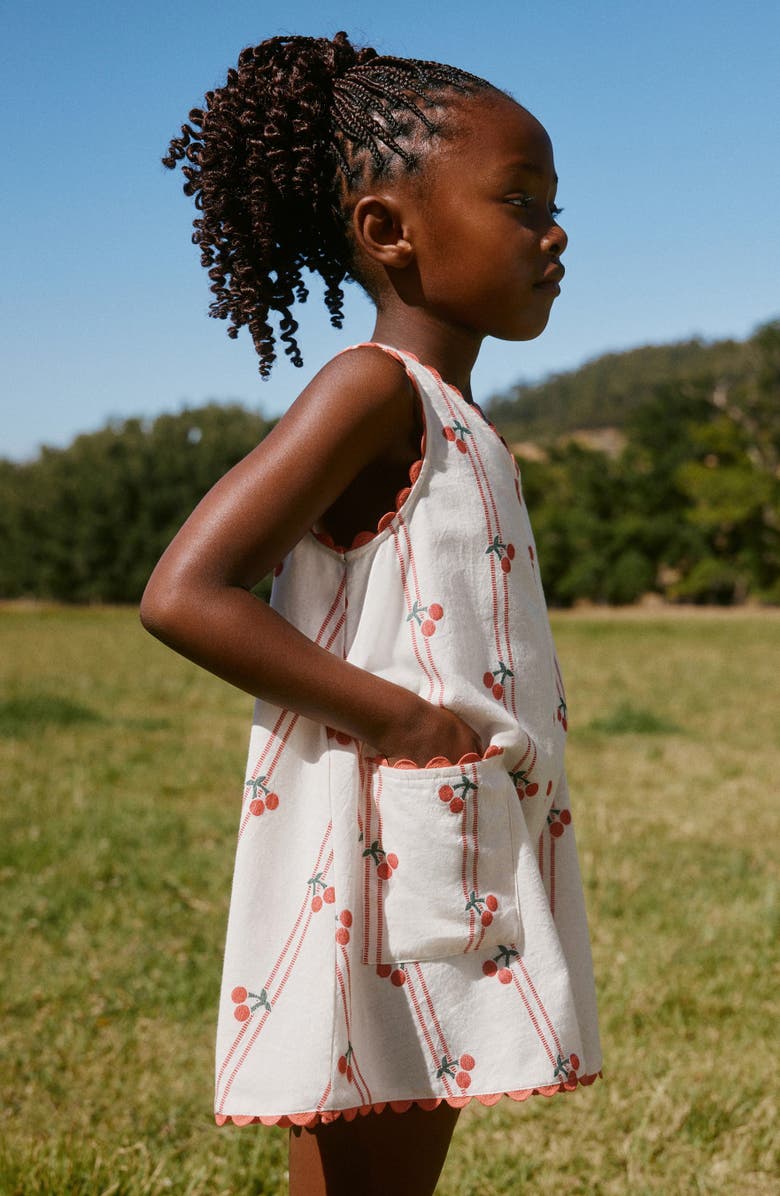 NEXT Kids' Cherry Jacquard Romper, Alternate, color, Neutral