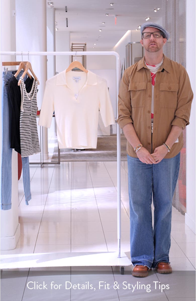 Rib Knit Polo Top, sales video thumbnail