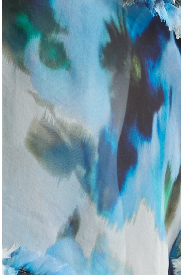 Alchemy Floral Silk Organza Ruffle Minidress, Alternate, color, BLUE POPPY