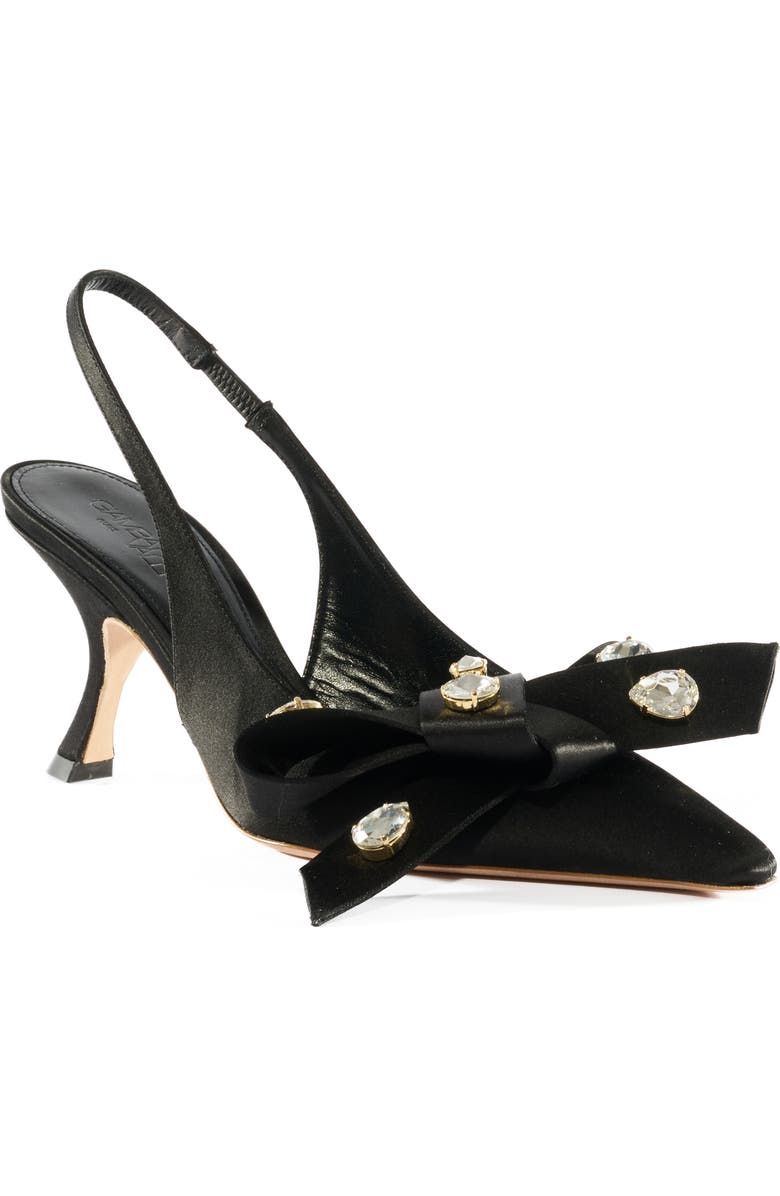Giambattista Valli Bow with Rhinestones Satin Slingback Pump, Main, color,