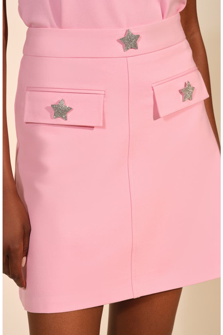 Star Embellished Ponte Miniskirt, Alternate, color, ORCHID PINK