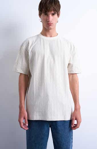 Topman Stripe Oversize Cotton Blend T-Shirt