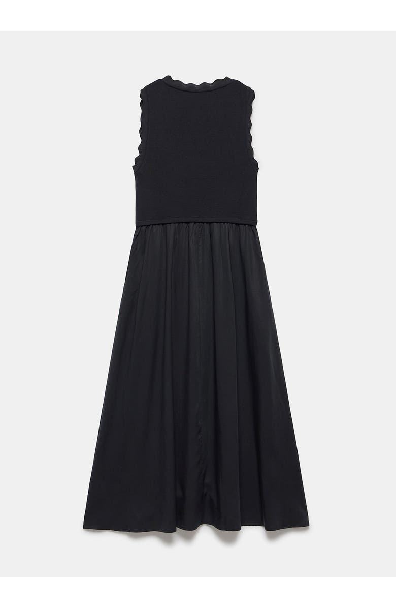 MINT VELVET Scallop Trim Sleeveless Midi Dress, Alternate, color, Black