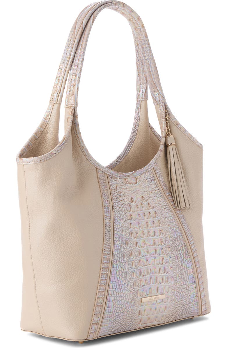 Brahmin Melora Embossed Leather Tote, Alternate, color, Pearl Admire
