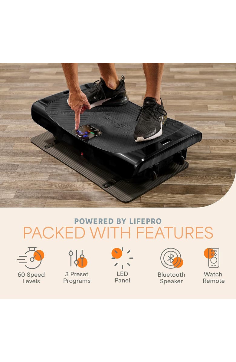 Lifepro Rumblex pro 4D Motion Vibration Plate Exercise Machines for Lymphatic Drainage Fat Burn & Toning Triple Motor Technology, Alternate, color, Black