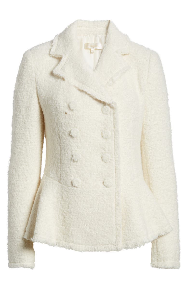 LoveShackFancy Morrow Bouclé Peplum Jacket, Alternate, color,