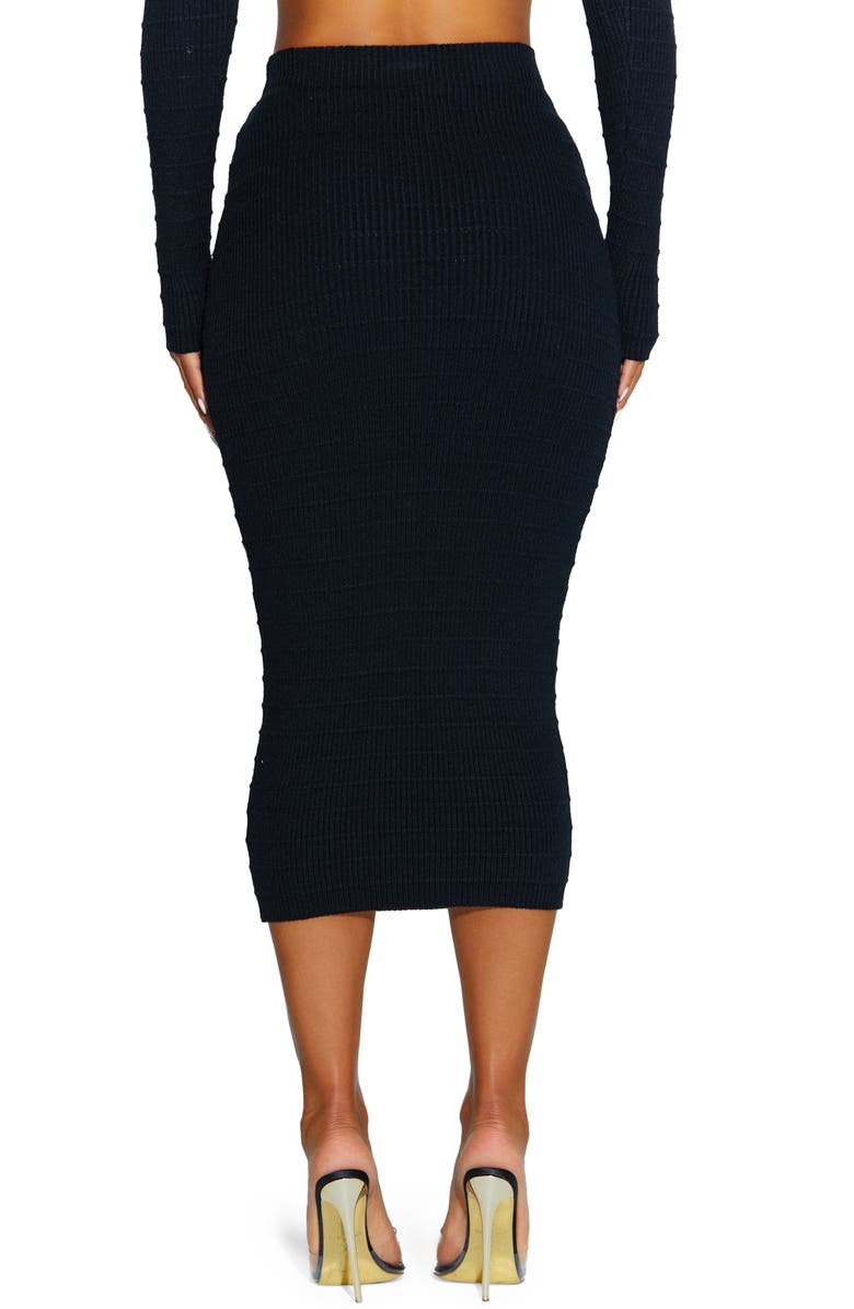 Naked Wardrobe Rib Midi Sweater Skirt, Alternate, color, 