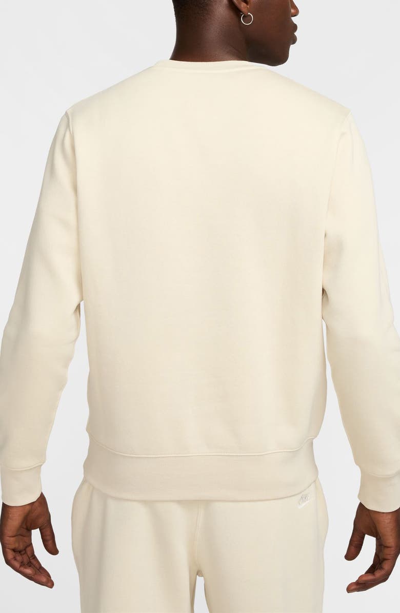 Nike Club Fleece Crewneck Sweatshirt, Alternate, color, Light Khaki/ Sail
