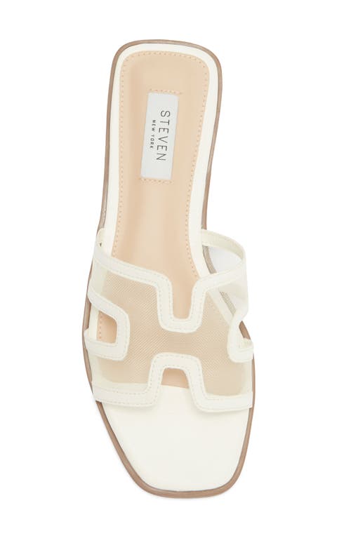 Steven New York Harlien Mesh Slide Sandal In White
