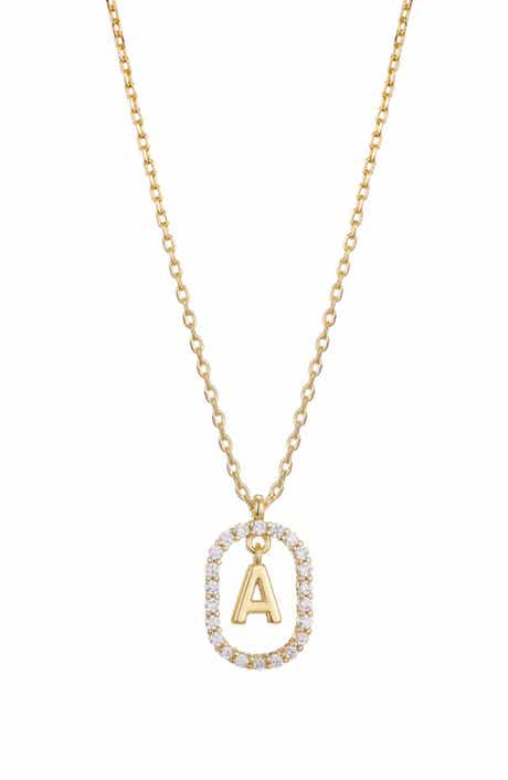 Adornia Floating Letter Initial Cubic Zirconia Pendant Necklace