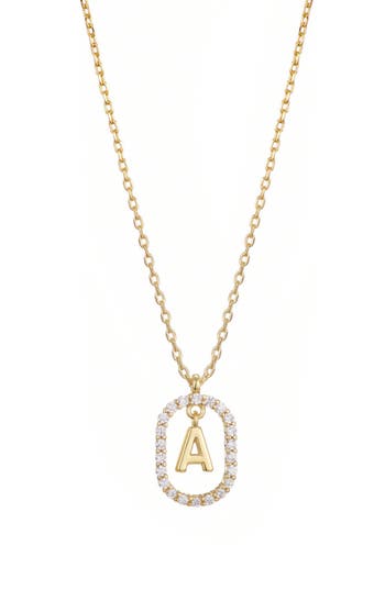 Adornia Floating Letter Initial Cubic Zirconia Pendant Necklace