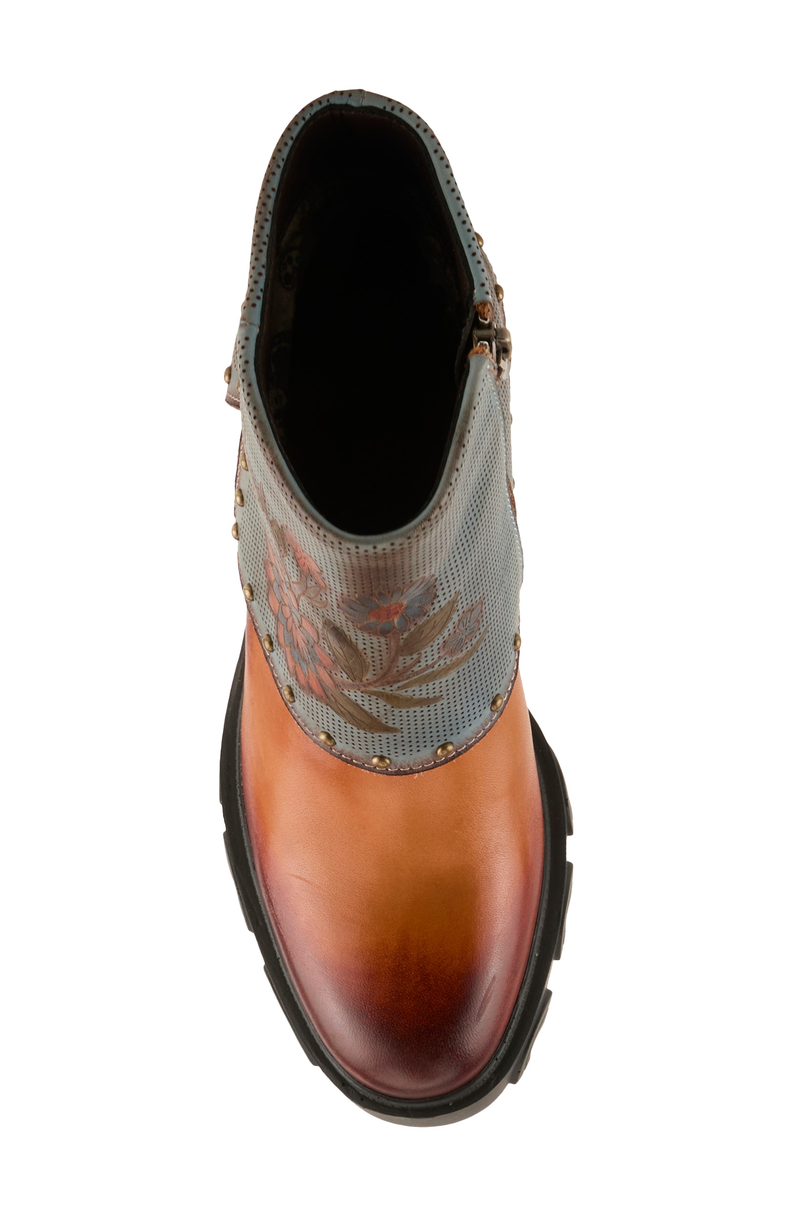 L'Artiste by Spring Step Carizma Foldover Shaft Platform Bootie, Alternate, color, Camel Multi