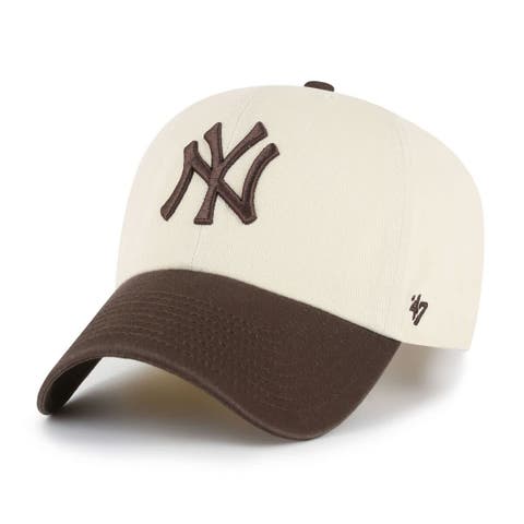 Men's '47  Natural/Brown New York Yankees Two-Tone Fashion Clean Up Adjustable Hat