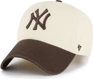 '47 Men's '47 Natural/Brown New York Yankees Two-Tone Fashion Clean Up Adjustable Hat
