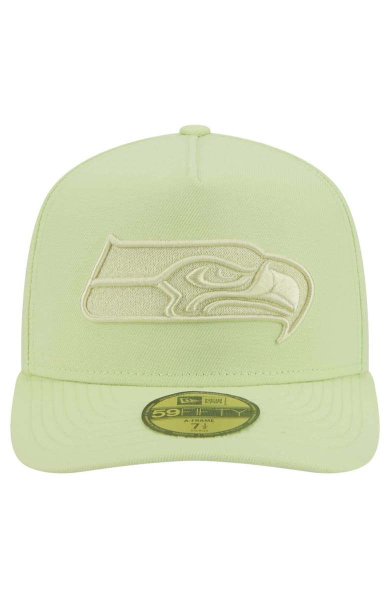 New Era Men's New Era Green Seattle Seahawks Color Pack A-Frame 59FIFTY Fitted Hat, Alternate, color, Green