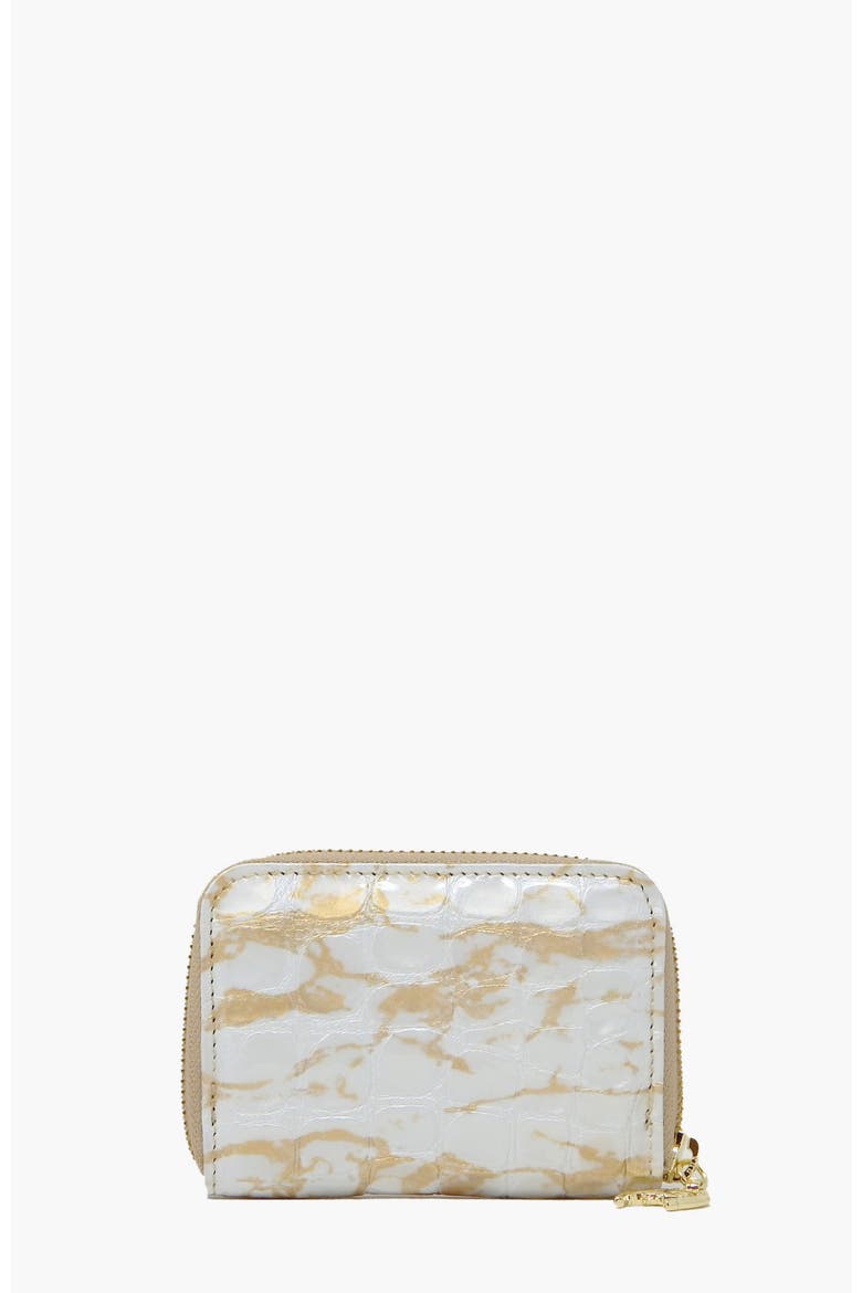 Gallop Patent Leather Card Holder 274, Alternate, color, Beige / White