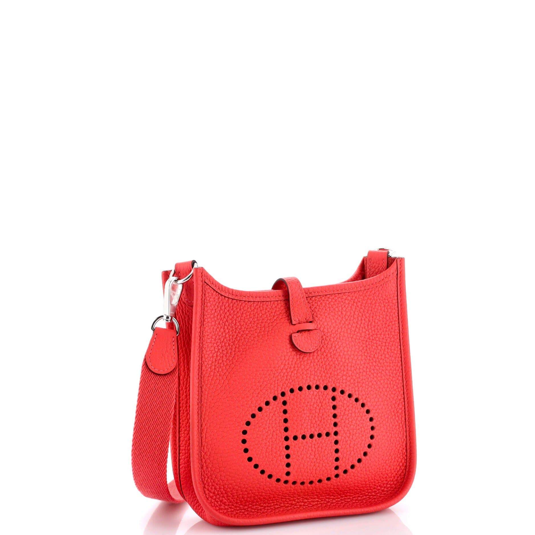 Pre-Owned Hermes Evelyne Bag Gen III Clemence TPM, Alternate, color, Rouge Pivoine