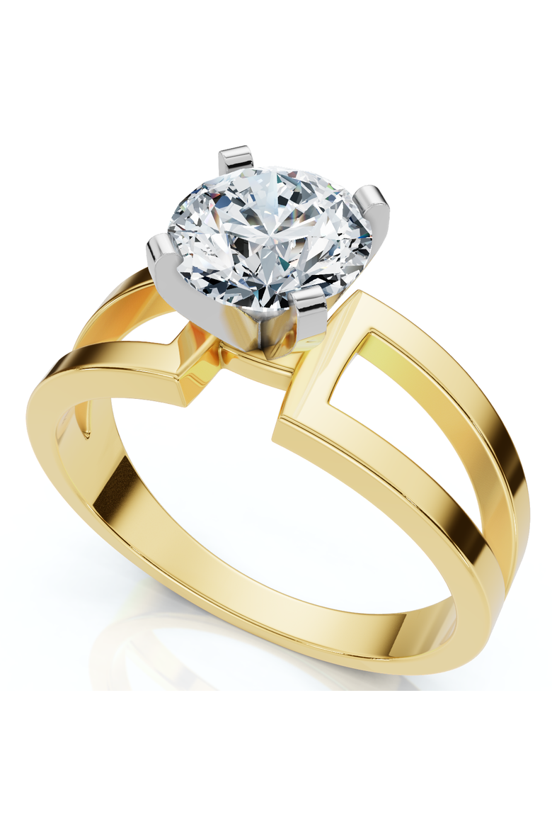 Certified 2ct Round Solitaire Lab Grown Diamond Engagement Ring 14K Gold, Alternate, color, 14k Yellow Gold
