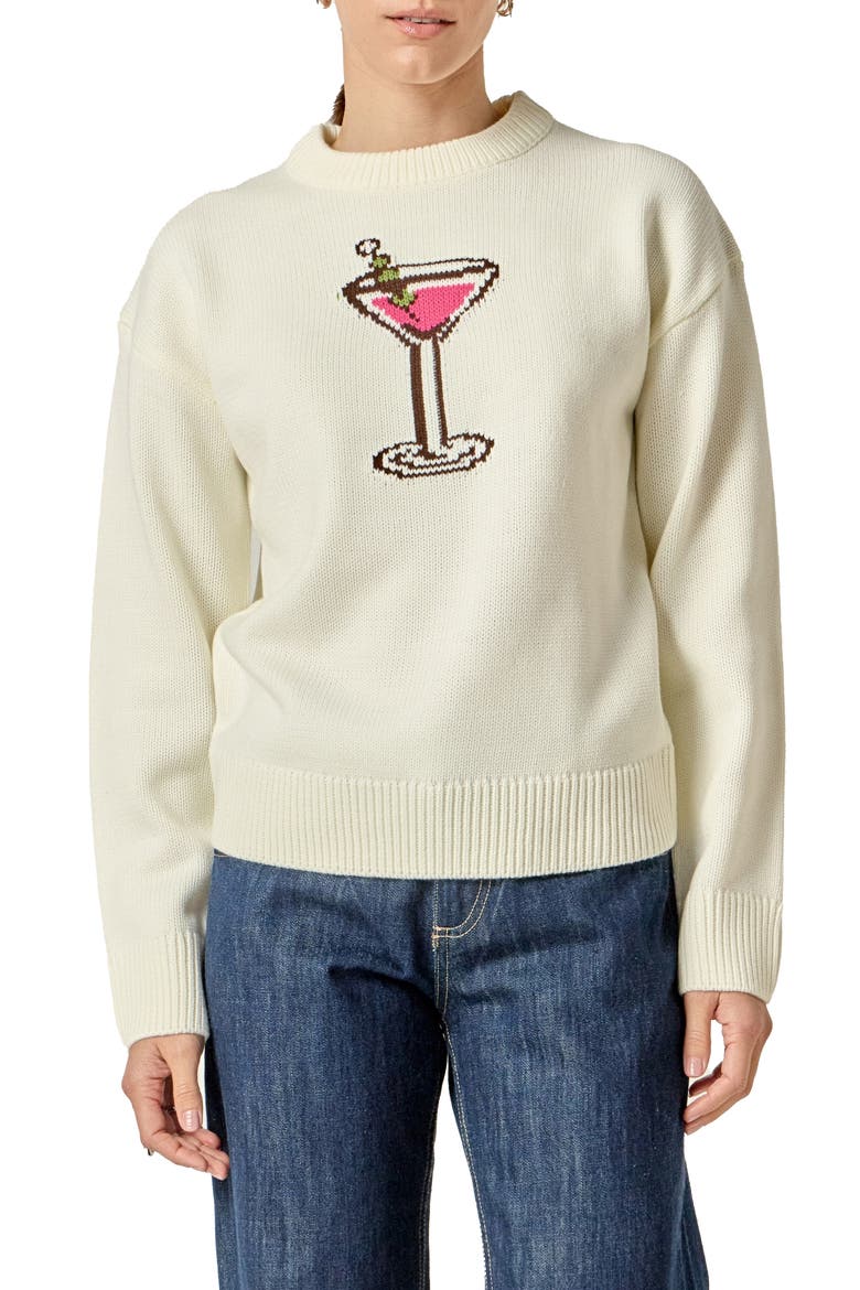 Cocktail Sweater, Main, color, CREAM