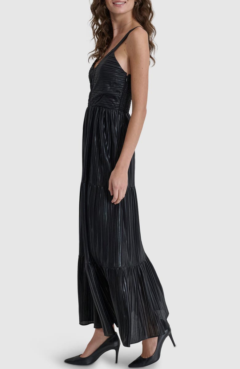 DKNY Foil Plissé Sleeveless Maxi Dress, Alternate, color, 