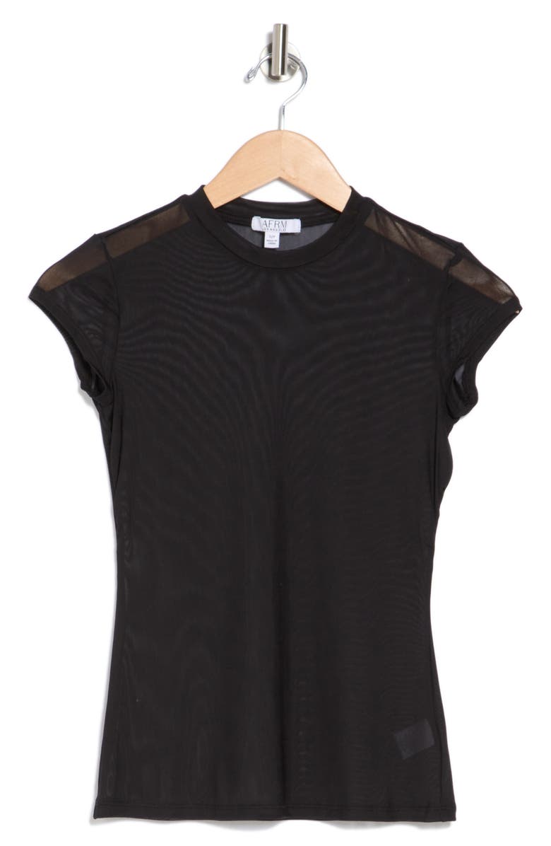 AFRM Guiza Short Sleeve Mesh Top, Alternate, color, 