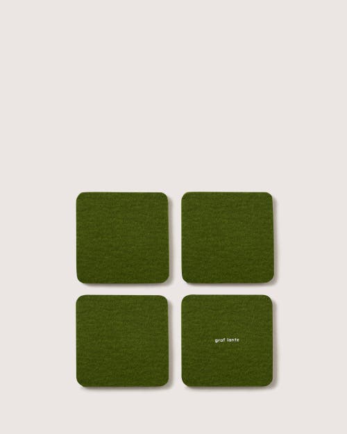 Graf & Lantz Graf Lantz Bierfilzl Merino Wool Square Coaster Multi 4 Pack In Loden Green