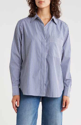 French Connection Oversize Stripe Button-Up Shirt