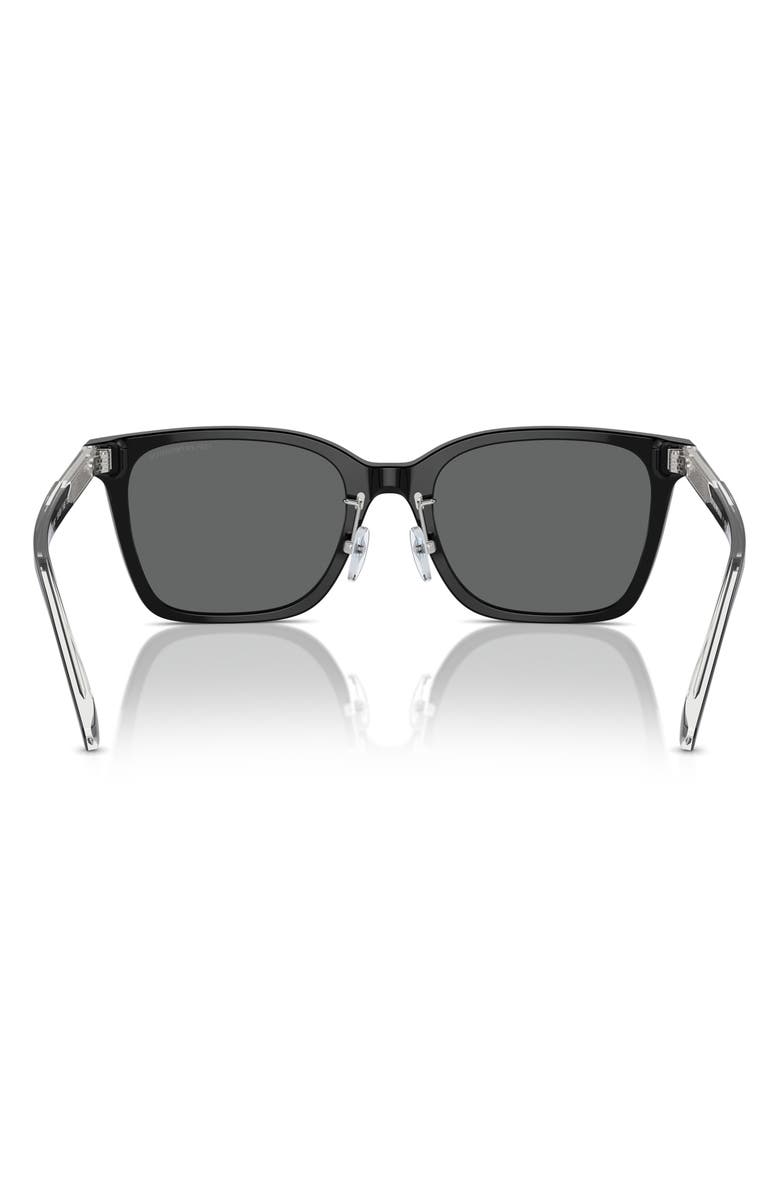 Emporio Armani 55mm Square Sunglasses, Alternate, color, Shiny Black / Dark Grey