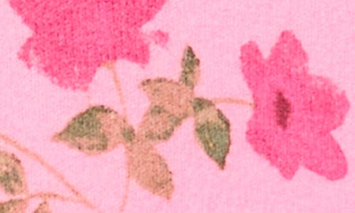 Cece Floral Short Sleeve Sweater In Pink