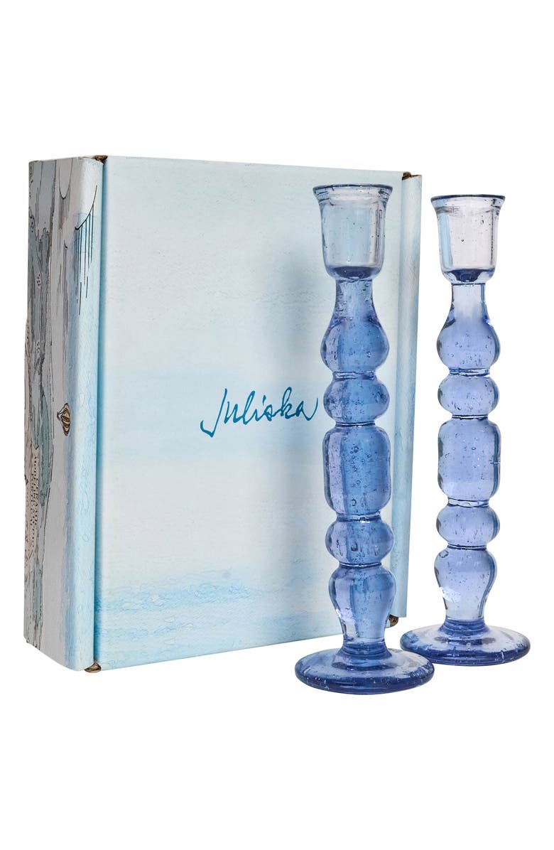 Juliska Provence Set of 2 Candlesticks, Alternate, color, Chambray