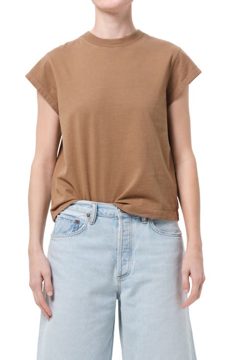 Long Line Bryce Cap Sleeve T-Shirt
