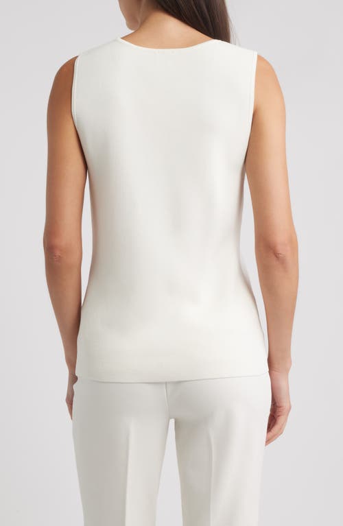 Anne Klein Sleeveless Knit Top In White