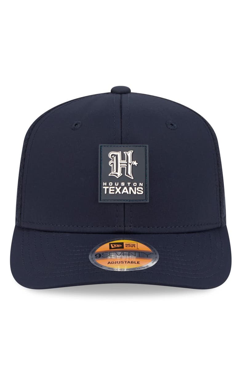 New Era Men's New Era Navy Houston Texans 2025 Sideline H-Town 9SEVENTY Trucker Adjustable Hat, Alternate, color, Navy
