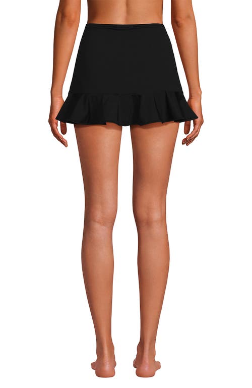 Lands' End Ruffle Hem Mini Swim Skirt In Black