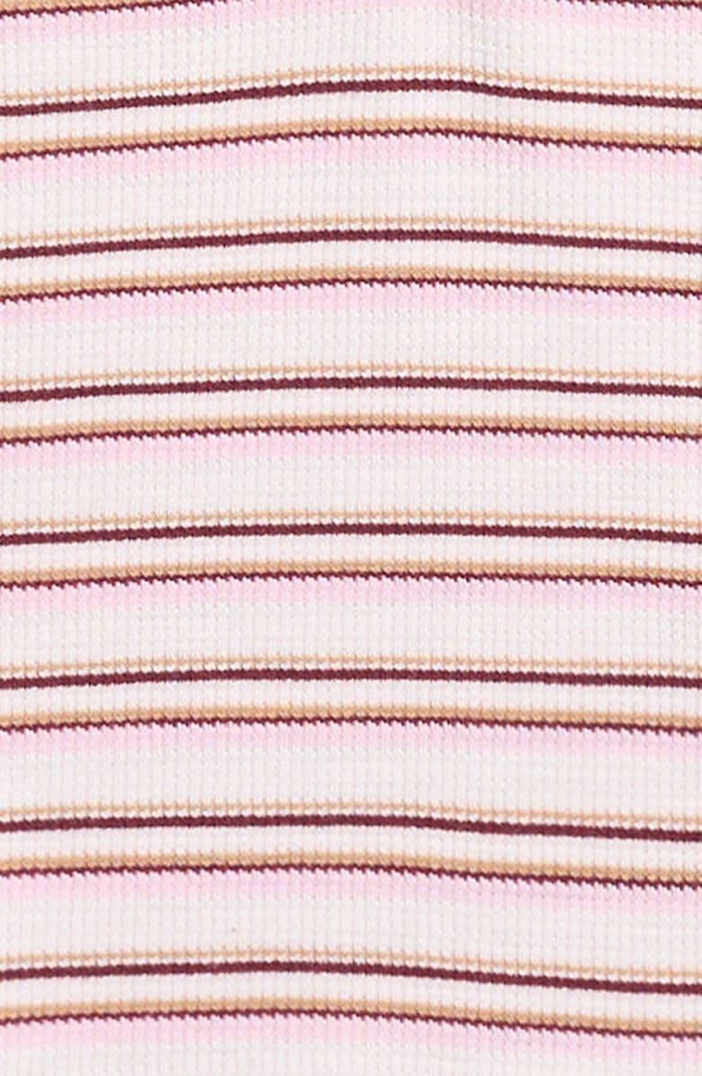Walking on Sunshine Kids' Stripe Lace Trim Rib Henley, Alternate, color, Pink Stripe