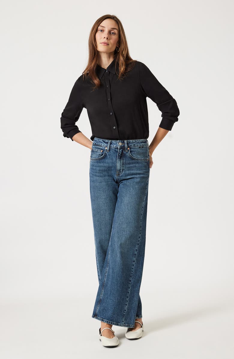 Mavi Jeans Siena High Waist Wide Leg Jeans, Alternate, color, Dark Used Classic