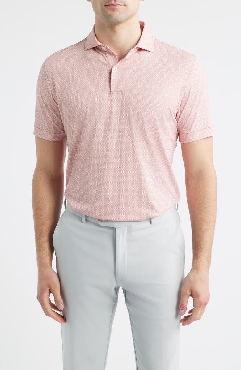 Peter Millar Casablanca Performance Jersey Golf Polo, Main, color, Faded Scarlet