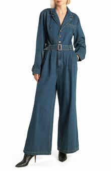 Long Sleeve Denim Jumpsuit