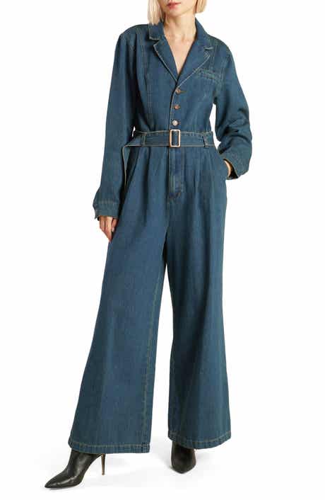 Long Sleeve Denim Jumpsuit