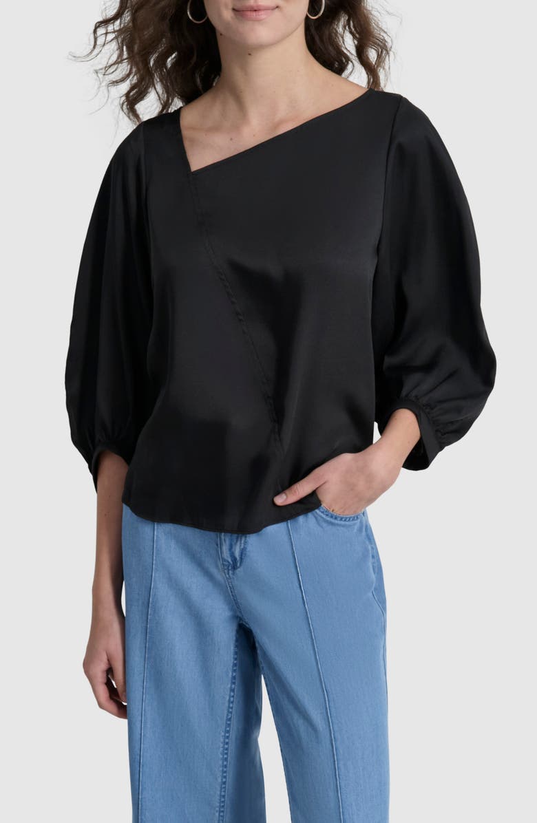 DKNY Asymmetric Neck Top, Main, color, 