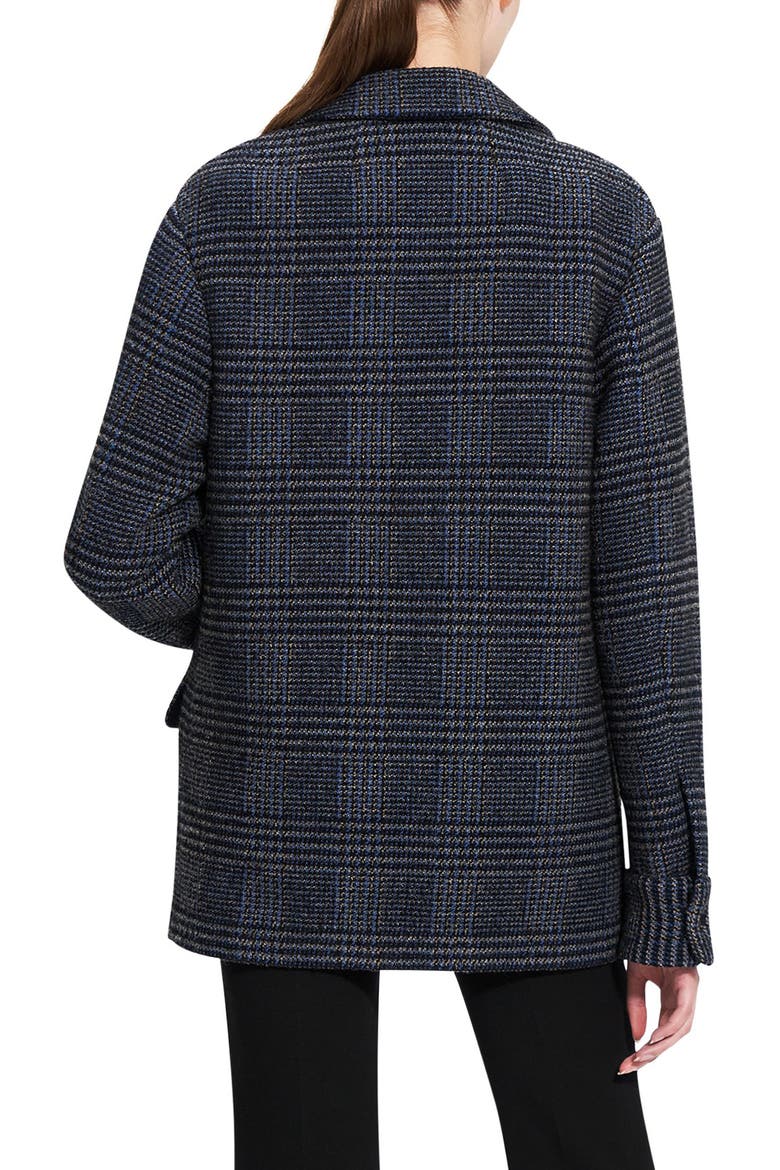 Plaid Stretch Wool & Cotton Shirt Jacket, Alternate, color, GREY MULTI